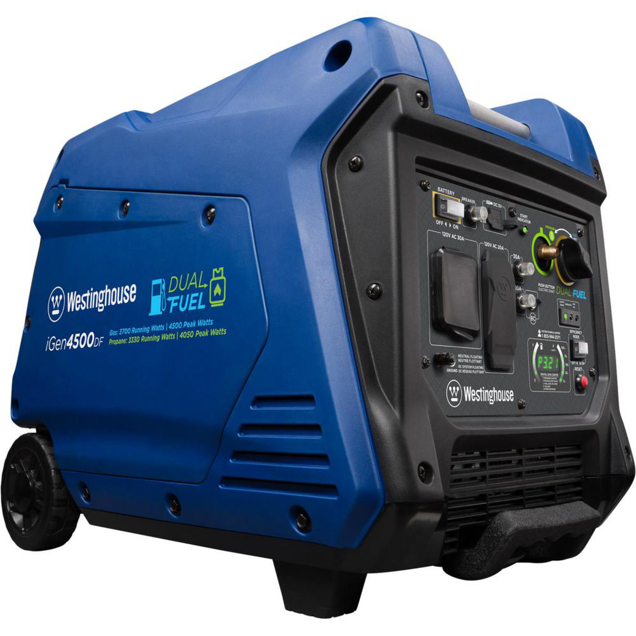 Westinghouse 4,500/3,700 Dual Fuel Generator Surplus