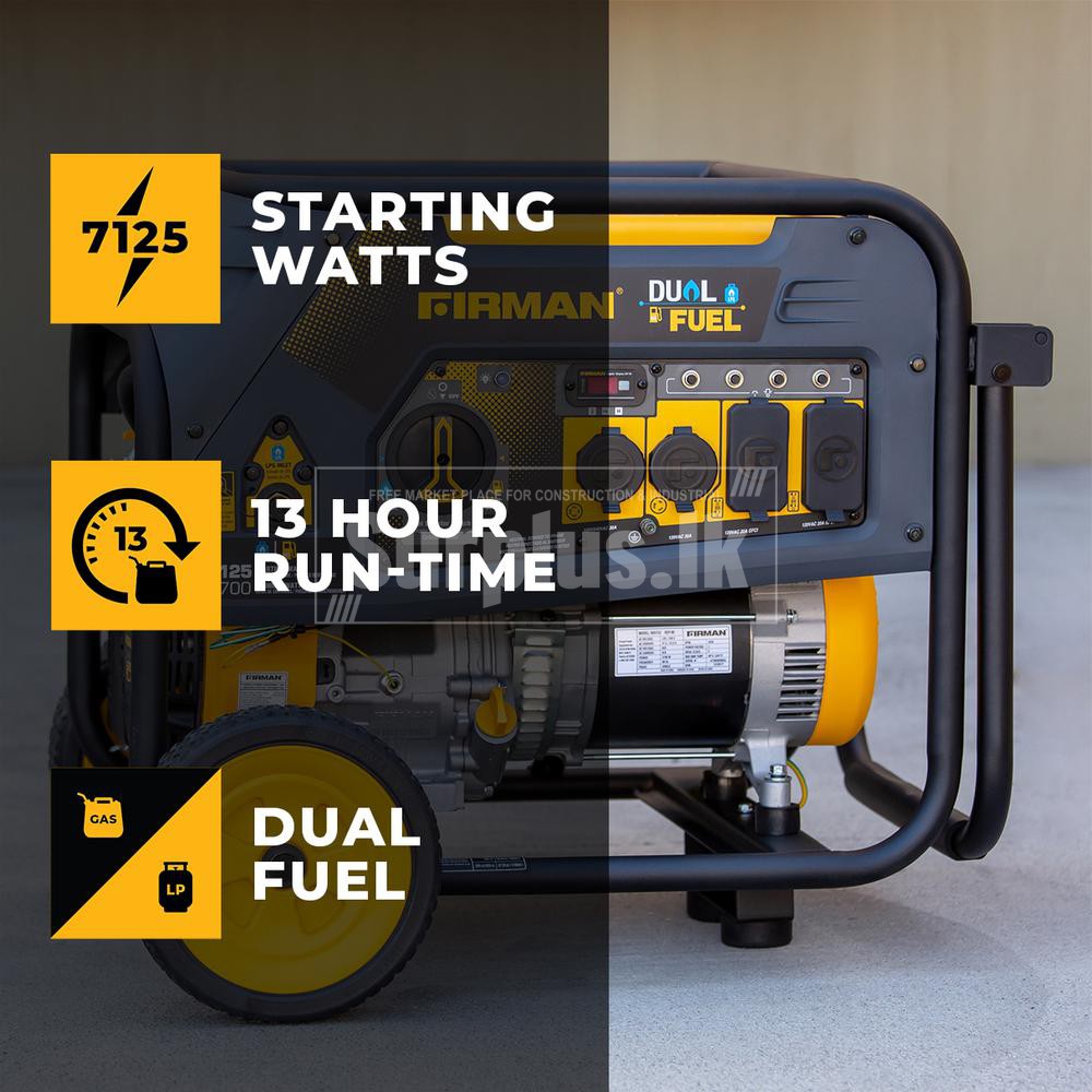 Firman 7125/5700Watt Dual Fuel Portable Generator Surplus