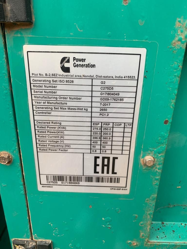 Used Indian Cummins Generators For Sale Surplus