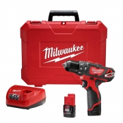 Hammer Drill – Milwaukee M12 12-Volt Lithium-Ion Cordless 3/8 in. Hammer Drill/Driver Kit with (2) 1.5Ah Batteries and Hard Case