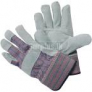 Work Gloves – Firm Grip Leather-Palm Large Gloves (3-Pairs)