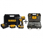 Hammer Drill – DEWALT 20-Volt MAX XR Lithium-Ion Cordless Premium 1/2 in. Brushless Hammer Drill Kit with Bonus 142-Piece Mechanics Tool Set
