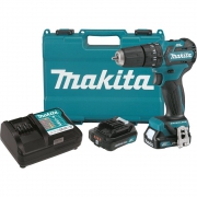Hammer Drill – Makita 12-Volt Max CXT Lithium-Ion 3/8 in. Brushless Cordless Hammer Driver-Drill Kit w/ (2) Batteries(2Ah), Charger, Hard Case