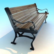 wood metal park Bench