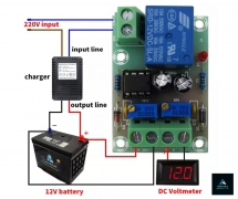 12V Battery Auto Cut Off Charging controller unit