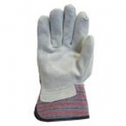 Work Gloves – Firm Grip Leather-Palm Large Gloves (3-Pairs)
