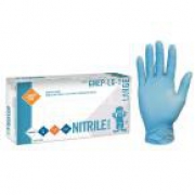 Work Gloves -THE SAFETY ZONE Large Thick Blue Nitrile Exam