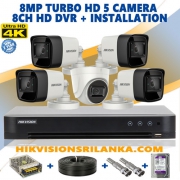 Hikvision 8mp Turbo HD CCTV 5 Cameras Packages