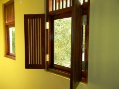Window frame with grill and glasses fixed