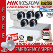 HIKVISION 25% OFF TURBO HD 1080P 5 CAMERA SYSTEM WITH FREE EMERGENCY ALARM