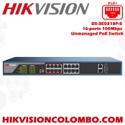 DS-3E0318P-E 16-ports 100Mbps Unmanaged PoE Switch