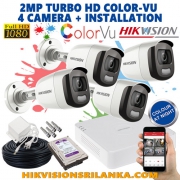 Hikvision 2MP Night vision Color 4 Camera CCTV package