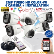 Full Day Color Night Vision 2MP Hikvision Camera 6 CCTV Package