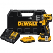 Hammer Drill –  DEWALT 20-Volt MAX XR Lithium-Ion Cordless Brushless Hammer Drill/Driver Kit w/ Tool Connect, (2) Batteries 2.0Ah & Charger