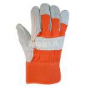 Work Gloves –  Firm Grip Orange Suede Cowhide Leather