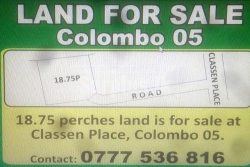 18.75 Perches Land for sale in Colombo 05