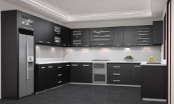 Black and white aluminum pantry
