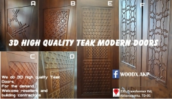 3D TEAK MODERN MAIN DOORS